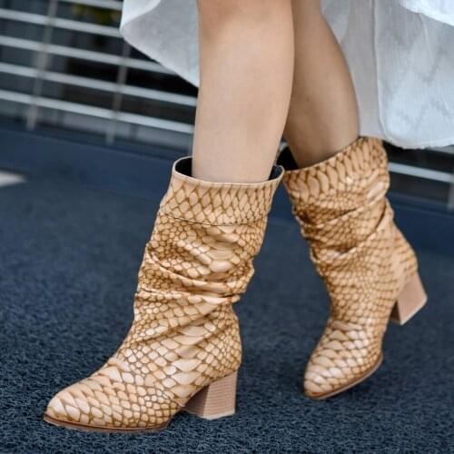 Alexis Beige Snake Half Boots