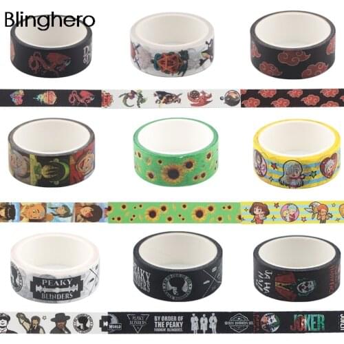 BH1112 Blinghero 15mmX5m Cartoon Dragon Anime Tv Show Washi Paper Tape Clown Adhesive Tape Sticker Label Decal Gift
