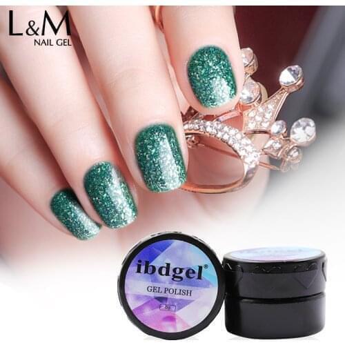 12 Pcs/lot ibdgel brand Platinum series 18 colors Gel Nail Polish Glitter DIY Nail Art Salon Gel Polish UV/LED lamp soak off