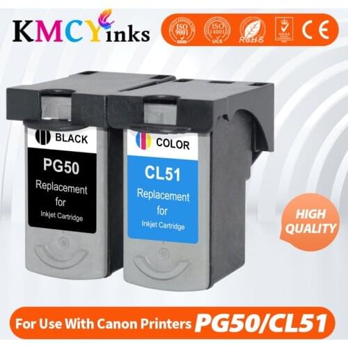 KMCYinks Cartridge PG-50 CL-51 Comptatible for Canon PG 50 CL 51 PG50 CL51 For Canon Pixma iP2200 iP6210D iP6220D MP160 MP450