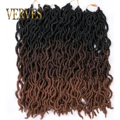 VERVES Faux Locs Curly Crochet Braids 20 inch 24 roots/pack,Locs twist Ombre Synthetic Braiding Hair extensions black,brown