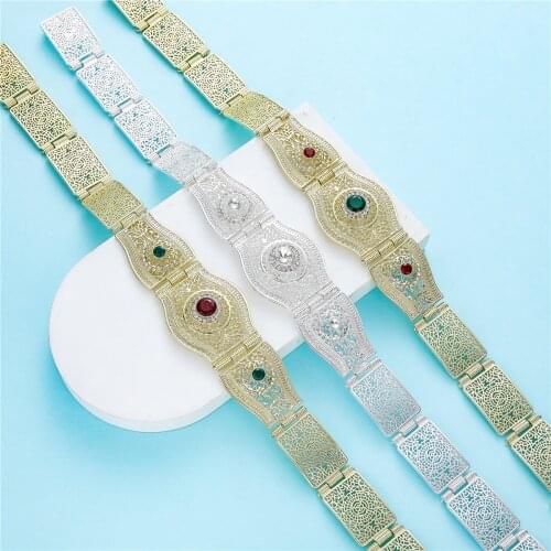 Moroccan Sun Flower Caftan wedding gold and silver Metal belt for women Multicolor traditional dress belt