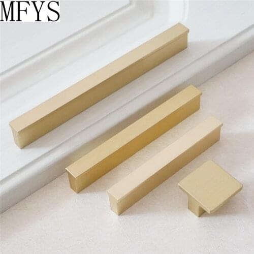 0.6" 3" 3.75" 5" 6.3" Brushed Gold Brass Handles Knob Drawer Pulls Dresser Knobs Kitchen Door Cabinet Handles Modern Decor