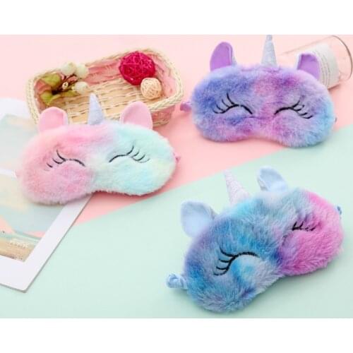 Cute Sleep Mask Unicorn Plush Eye Bandage Cover Kids Gift Blindfold Colorful Lovely Sleeping Mask Dream Night For Travel Relax