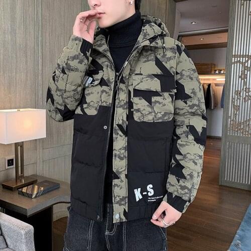 Mens Thicken Jacket Camouflage Two-color Keep Warm Mens Cotton Coat Soft With Micro Bomb For Boy Younger Motosycle Jacket 517