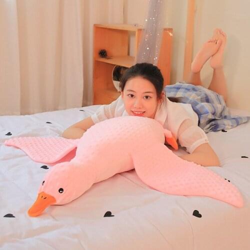 Stuffed Plush Big Yellow Duck Toys Pillow Kawaii Sleeping Pillow Cute Big White Goose Exhaust Pillow Kids Birthday Present