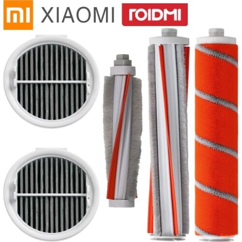 Roller brush soft + carbon fiber brush + mites brush + HEPA filter for XIAOMI ROIDMI F8 parts kit manual vacuum cleaner set