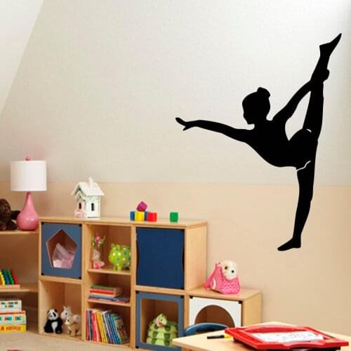 Wall Stickers For Kids Rooms The Little Girl Danced With Beautiful Dancing Vinyl Design Stickers Muraux Kids Nursery Wall SYY029