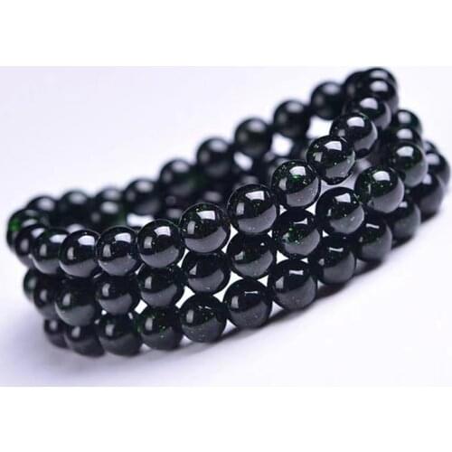 Natural crystal green sand healing bracelet star night retro men and women bracelet