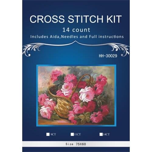 Oneroom,Needlework,Embroidery,DIY Floral Painting,Cross stitch,kits,14ct Basket home Cross-stitch,Sets For Embroidery