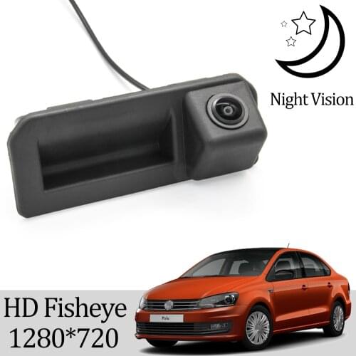 Owtosin HD 1280*720 Rear View Camera For Volkswagen vw Polo Sedan/Vento After Facelift From 2017 2018 2019 Car Trunk Handle