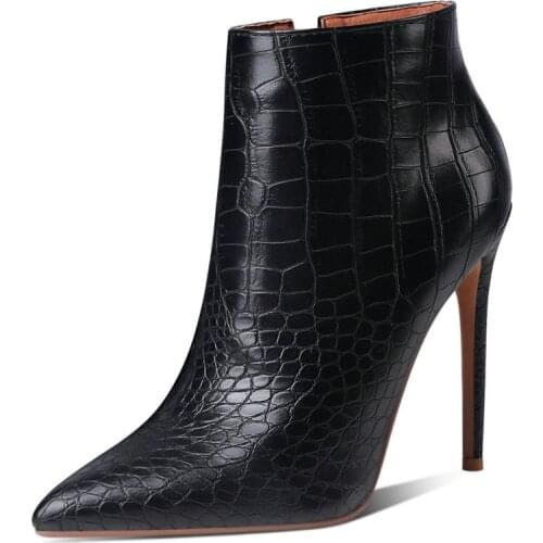 Sexy Stiletto Heel Platform Woman Boots Women Ankle Boots High Heels 12cm Party Wedding Winter Boots Plus Size Autumn Boots