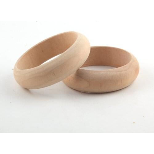 Christmas Gift Large Size 7.5cm Diameter DIY Natural Unfinished Wooden Bangles Wide Bangle Bracelet Jewelry 10pcs/lot SMT-323J