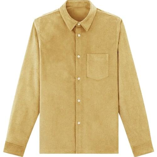 Corduroy Shirt Warm Tailor Made,Custom Autumn 2020 Fashion Cotton Camel Casual Shirts For Men Slim Fit Dress Shirt Long Sleeve