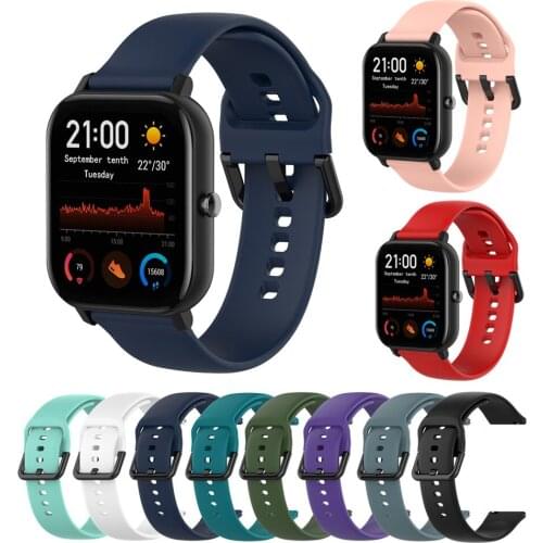 Silicone Strap For Amazfit Gts Bip Gtr 42Mm Bracelet For Xiaomi Amazfit Gts 2 Bips For Garmin Vivoactive3 Smart Watch band
