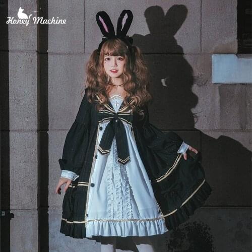 Lolita japanese tea party sweetheart doll collar dark gothic jk uniform lolita long sleeve dress retro sailor cosplay loli