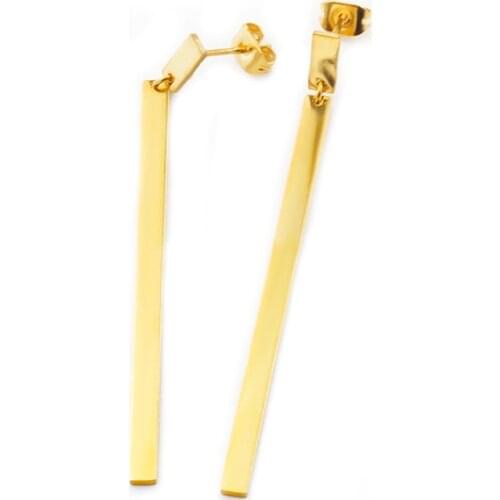 Minimalist Long Bar Drop Earrings For Women Elegant Jewelry Stainless Steel Gold Color Geometric Boucle D'oreille Femme 2020