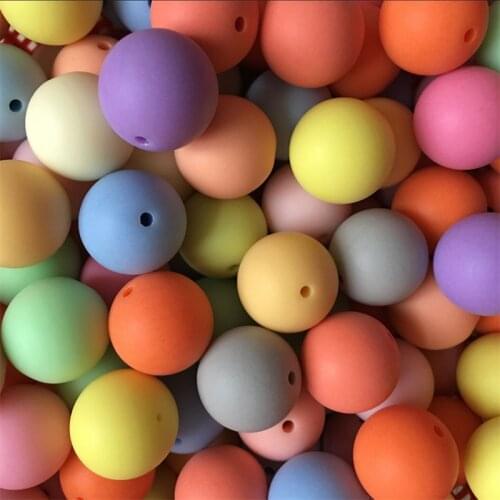 Choose color) 20MM 100pcs/lot matte color Chunky Acrylic Solid Beads for Necklace making