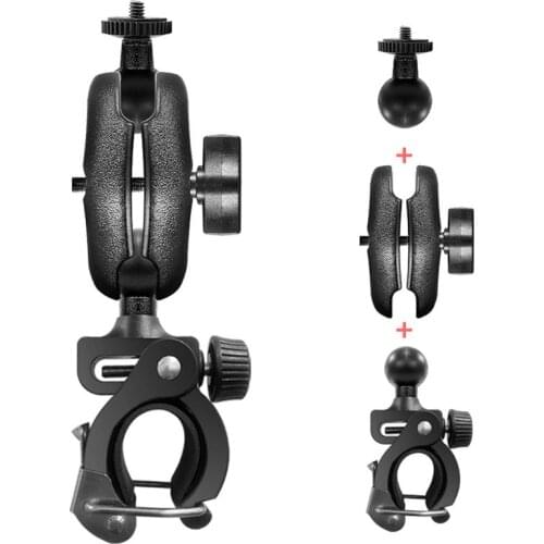 1Set Motorcycle Handlebar Bike Mount Base Clamp with 1Inch Ball Head for Go-pro