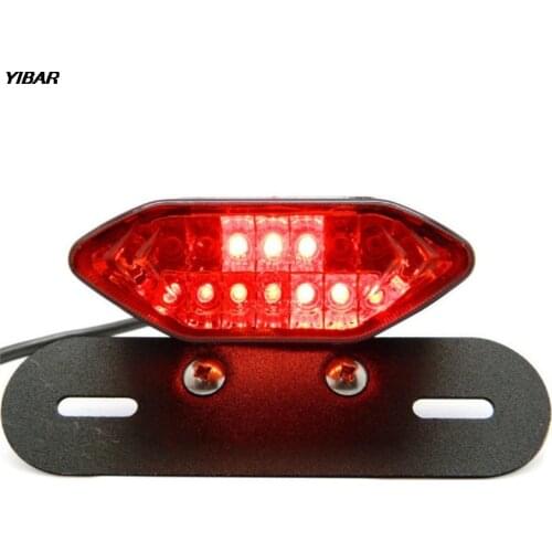1Pc 3 colors Multifunction Motorcycle Bike LED Stop Brake License Plate Rear Tail Light Smoke Len Universal