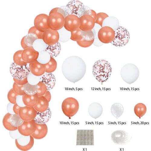 102pcs Rose Gold Balloons Confetti Balloon Arch Garland Kit Birthday Baby Shower Wedding Decoration Party Deco Mariage Baloons