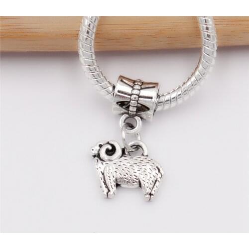 Classic beads 25pcs/lot sheep charm fit Pandora style bracelet pendants for diy jewelry making