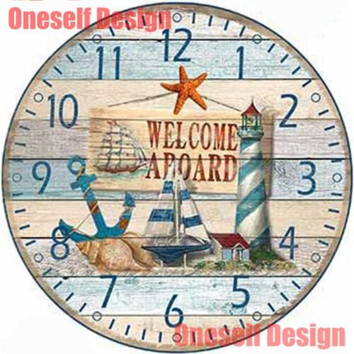 2019 top popular wonderful 5d diamond painting full square with clock ship 5d diamond embroidery full set with clock ship