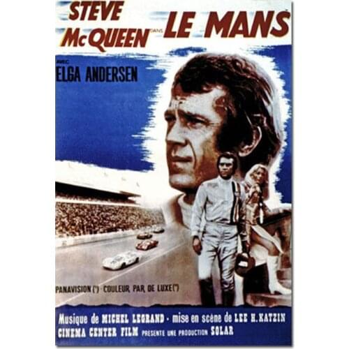24 Hours Of Le Mans Movie Star Poster Print On Canvas Painting Wall Art Picture For Living Noom Home Decoration Frameless
