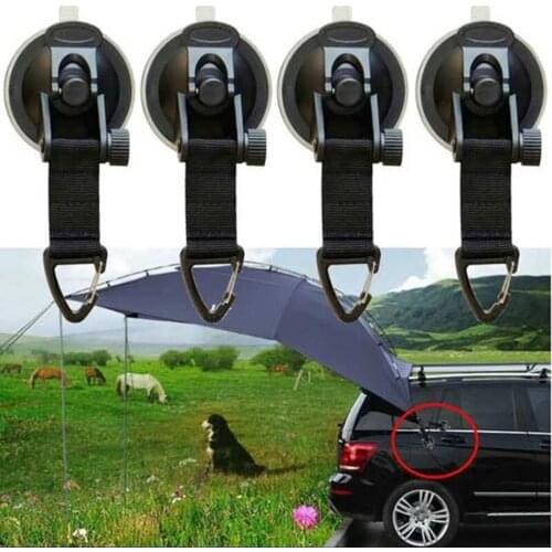 4 Pcs Suction Cup Anchor Securing Hook Tie Down,Camping Tarp As Car Side Awning, Pool Tarps Tents Securing Hook Universal