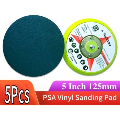 5 Pack-5 Inch PSA Vinyl Sanding Pad Backing Plate 125mm For Self-adhesive Sanding Disc 5/16"-24 thread Abrasive Tools