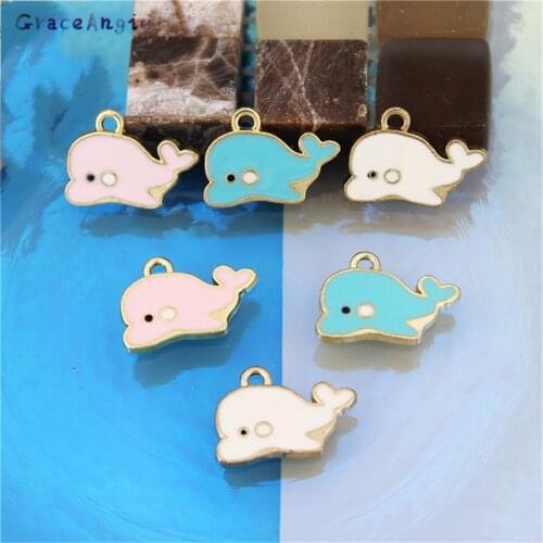 5pcs Mix enamel dolphin charms for jewelry making Animal Shape cute earring pendant bracelet necklace charms jewelry diy 13*19mm