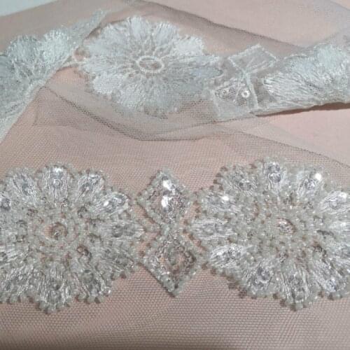 5 yards 2020 Hot Selling Featured computer Sequined beaded Embroidery New Beaded luxury Lace belt