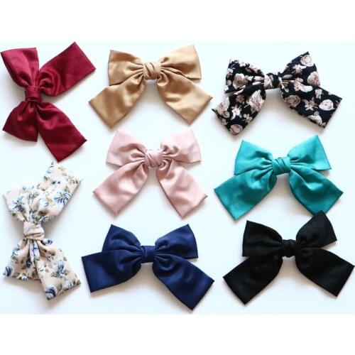 8pcs/lot Big Bow Knot Hair Clips for Women Nylon Butterfly Bow Hairpin Girl Hair Accessories for Ladies Bow knot Hairpins
