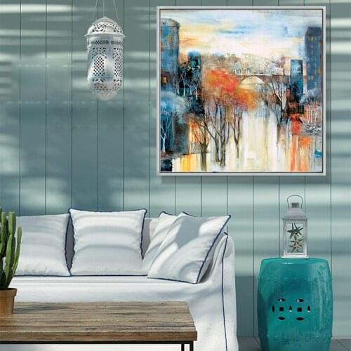 Abstract Colorful Tree Forest Landscape Oil Painting on Canvas Posters and Prints Wall Art Picture For Living Room Cuadros Decor