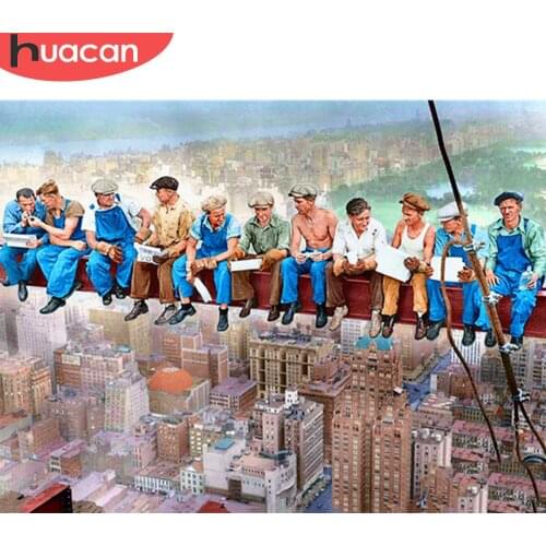 HUACAN 5d Diamond Painting City Mosaic Landscape DIY Diamond Embroidery Cross Stitch Portrait Wall Art Handmade Gift