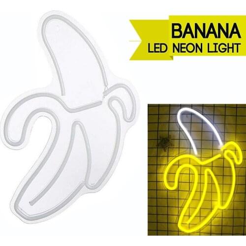 Banana Neon Light Art Wall Hanging Sign Vibes Led Neon Lights USB Powered LED Neon Sign Lamp For Bedroom Party Home Decoration