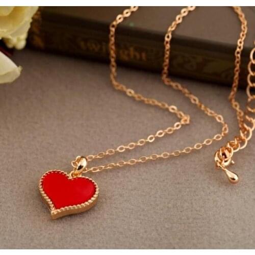 2021 Hot fashion Gossip Girl Serena red heart necklace love heart chain models necklace wholesale high quality gift