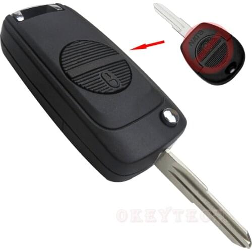 OkeyTech Modified Flip Folding Car Key Fob Case 2 Buttons For Nissan Almera Primera X-Trail with A32 Blanks Blade Flip Key Shell