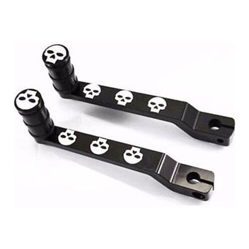 Black Skull Heel Toe Gear Shift Lever Pegs For Harley Tour Softail FLHT Cruiser
