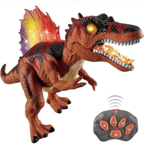 RC Dinosaur Kids Pet Remote Control Toys Walking Tyrannosaurus Animal Model Color Light Sounds Children Gift