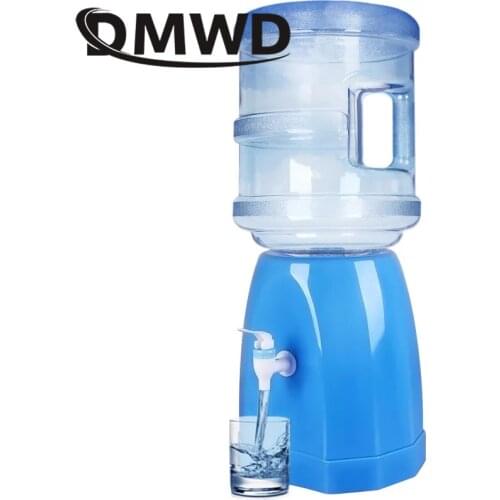 DMWD Mini Water Pump Dispenser Desktop Fountains Gallon Drinking Bottle Switch Base Bucket Holder Manual Press Barrel Tap Faucet