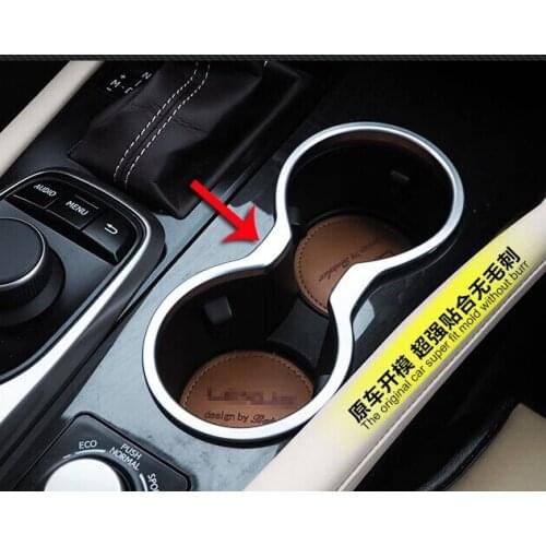 For Lexus RX Class RX350 RX405h 2016-2018 ABS Pearl Chrome Inside Interior Cup Holder Cover Trim