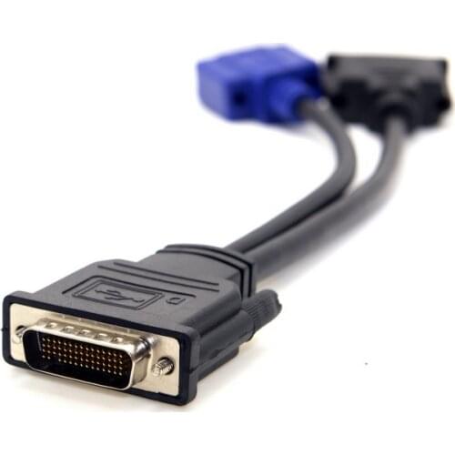 DMS-59 Male to DVI 24+5 Female & VGA RG 15pin Female Splitter Extension cable 15cm DVI VGA adapter converter connector