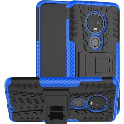 Dual Layer Tire Pattern Hybrid Armor Case With Kickstand Anti Shock Back Cover For Motorola Moto G7 / Moto G7 Plus XT1965 XT1962