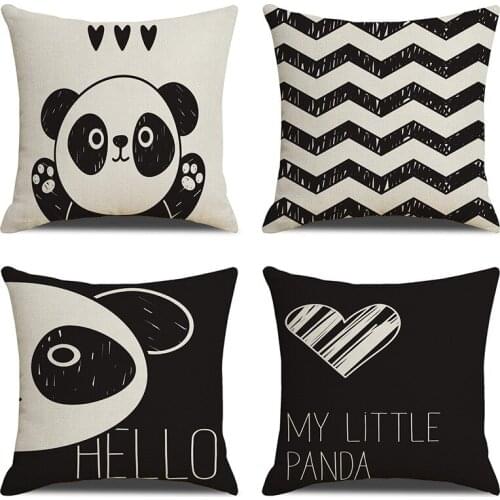 GY0172 Panda Cushion Case (No Filling) 1PC Polyester Home Decor Bedroom Decorative Sofa Car Throw Pillows