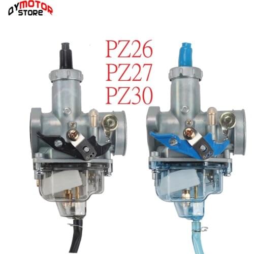 High quality Motorcycle Carburetor PZ26 PZ27 PZ30 Hand Cable Chock Carb For 50cc-250cc Dirt Bike ATV Quad Go kart