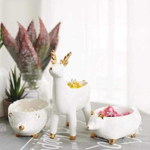 Ceramic Bowl Creative Small Animal Ceramic Fruit Bowl Household Candy Dried Fruit Storage Bowl Home Decoration Decoration Gifts