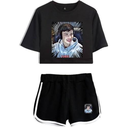 Anime Game GeorgeNotFound Merch Tops Two Piece Set Shorts+Lovely T-Shirt Harajuku Streetwear Girl Sets Q Fashion Y2K Clothes