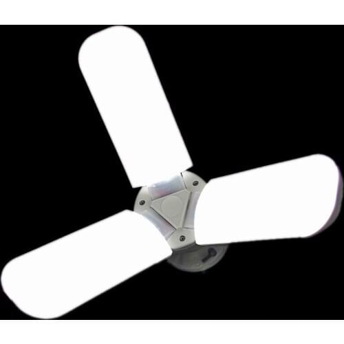 45/60W E27 LED Fan Garage Light Industrial Lighting Foldable Fan Blade Lamp 90 Degree Adjustable Ceiling Lamp For Warehouse