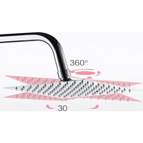 LASO ceiling mount 10/8/6/4 inch Rainfall Shower Head water saving shower head Stainless Ultra-thin top Shower Heads Chrome